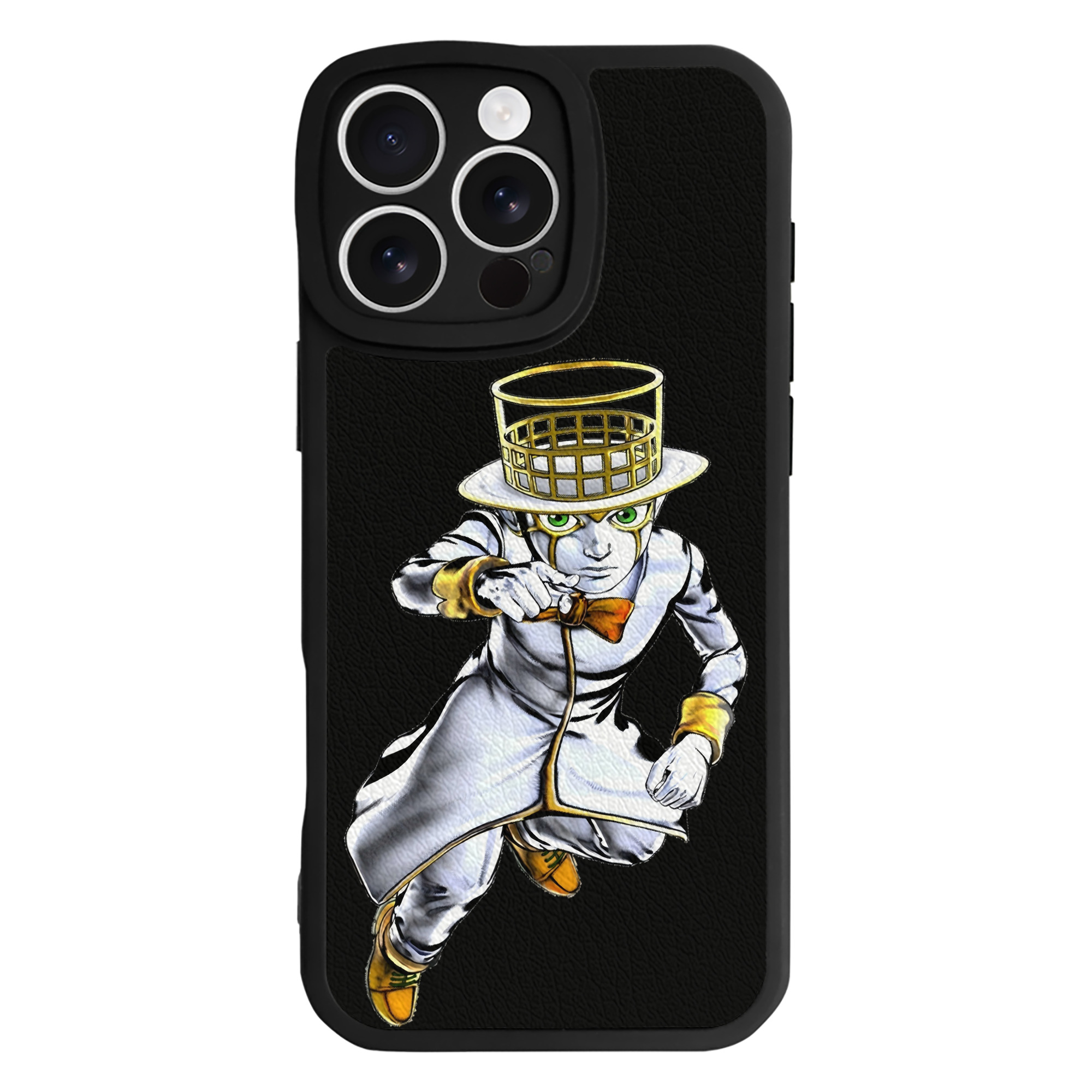 （画像用） ジョジョの奇妙な冒険 岸辺 露伴（きしべ ろはん） JoJo's Bizarre Adventure Rohan Kishibe 【iPhone 16シリーズ対応】シリコンスマホケース（レザー調） 材質：シリコン